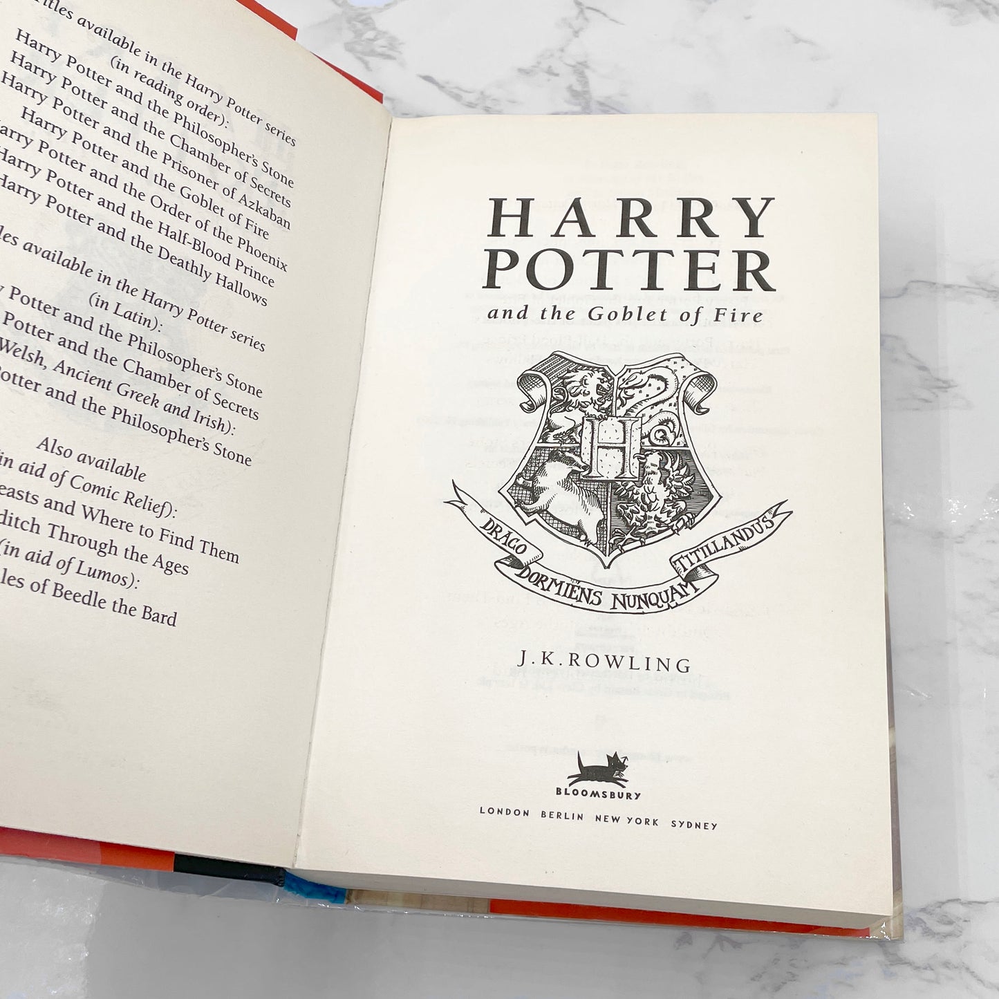 Harry Potter and the Goblet of Fire by J.K. Rowling [U.K. HARDCOVER RE-PRINT] 2003 • Bloomsbury