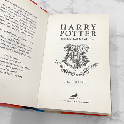 Harry Potter and the Goblet of Fire by J.K. Rowling [U.K. HARDCOVER RE-PRINT] 2003 • Bloomsbury