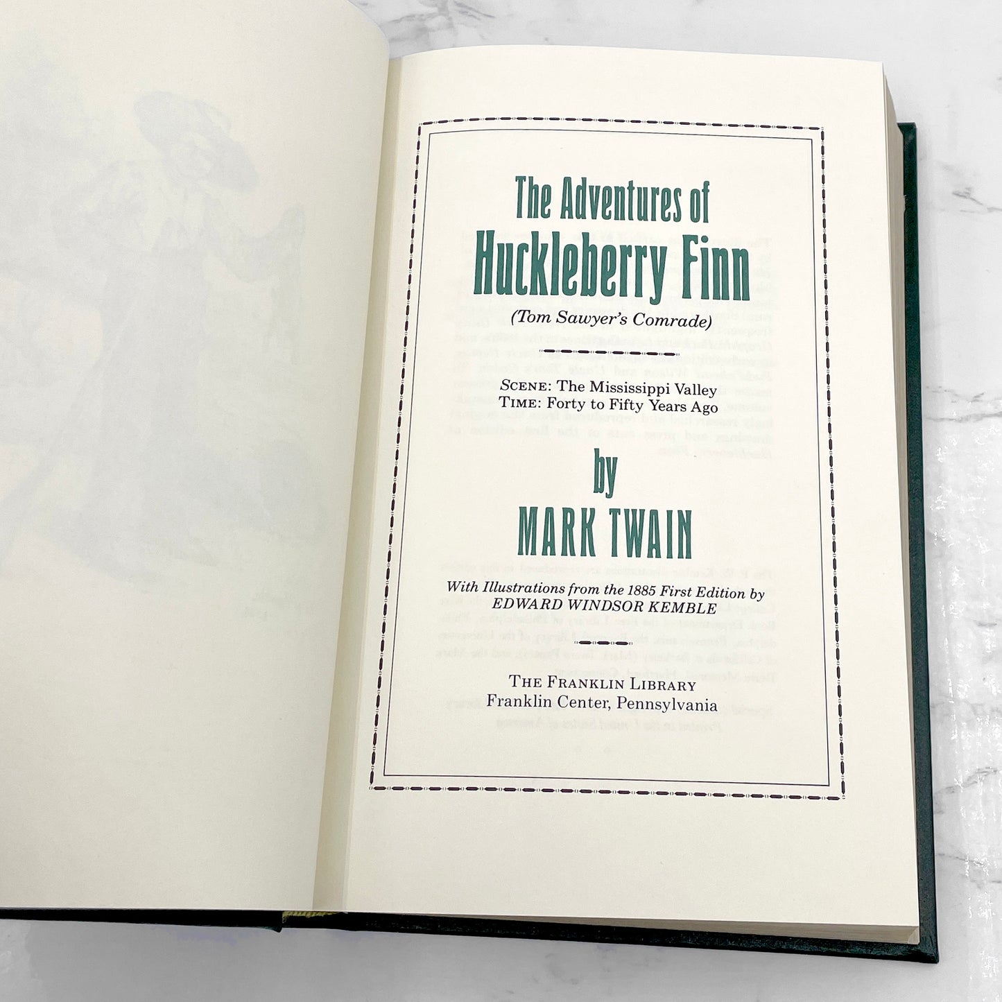 The Adventures of Huckleberry Finn by Mark Twain & illustrated by Edward Windsor Kemble [ILLUSTRATED HARDCOVER] 1979 • The Franklin Library