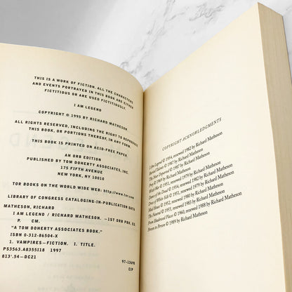 I am Legend by Richard Matheson [TRADE PAPERBACK] 1997 • TOR Horror