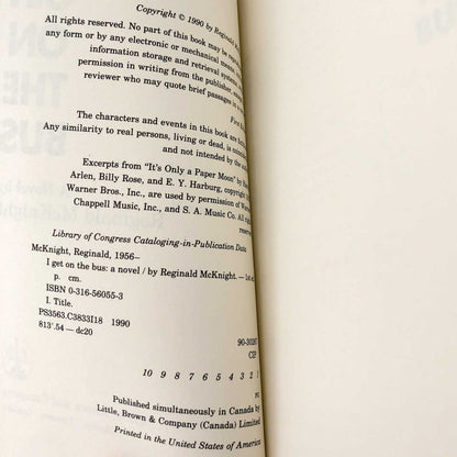 I Get on the Bus by Reginald McKnight [FIRST PAPERBACK PRINTING] 1990 • Little Brown & Co.