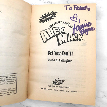 The Secret World of Alex Mack: Bet You Can't by Diana Gallagher SIGNED! by LARISA OLEYNICK [1995 PAPERBACK]