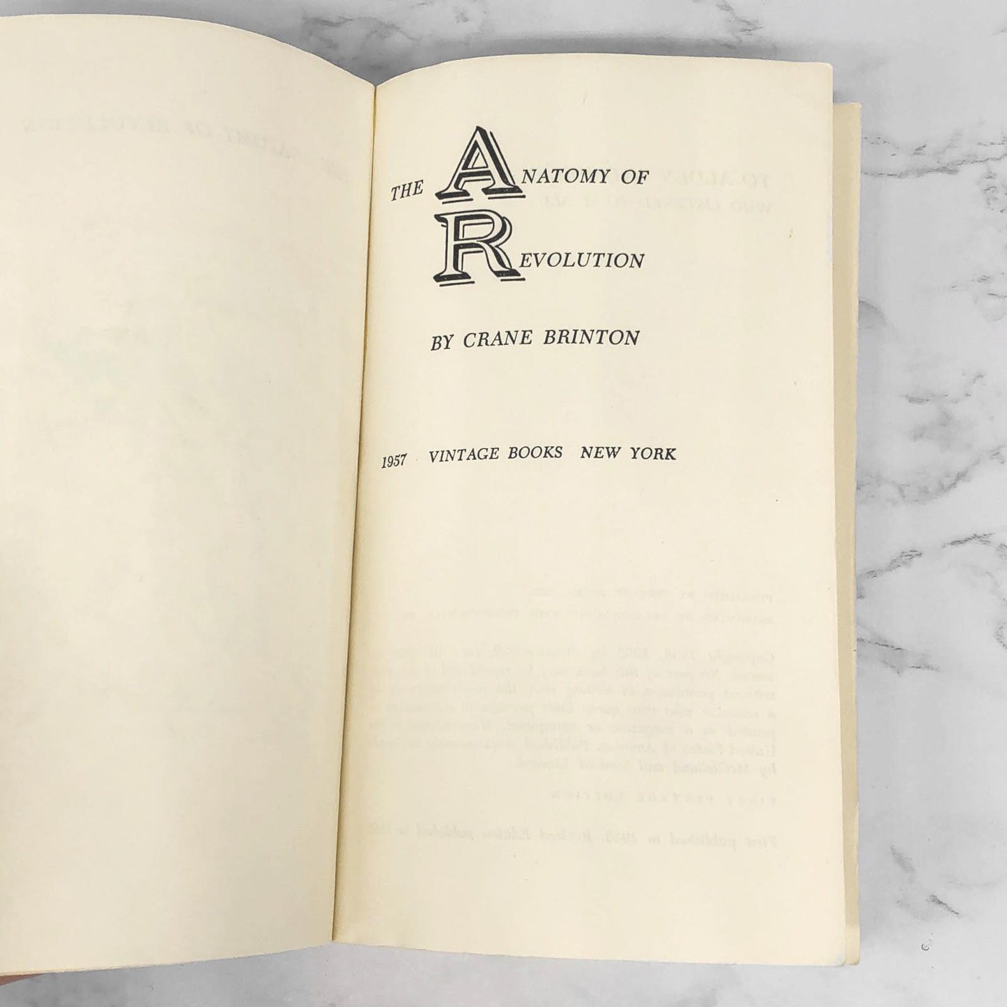 The Anatomy of Revolution by Crane Brinton [FIRST U.S. PAPERBACK PRINTING] 1957 • Vintage Books