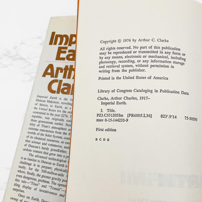Imperial Earth by Arthur C. Clarke [FIRST EDITION] 1976 • Harcourt Brace Jovanovich
