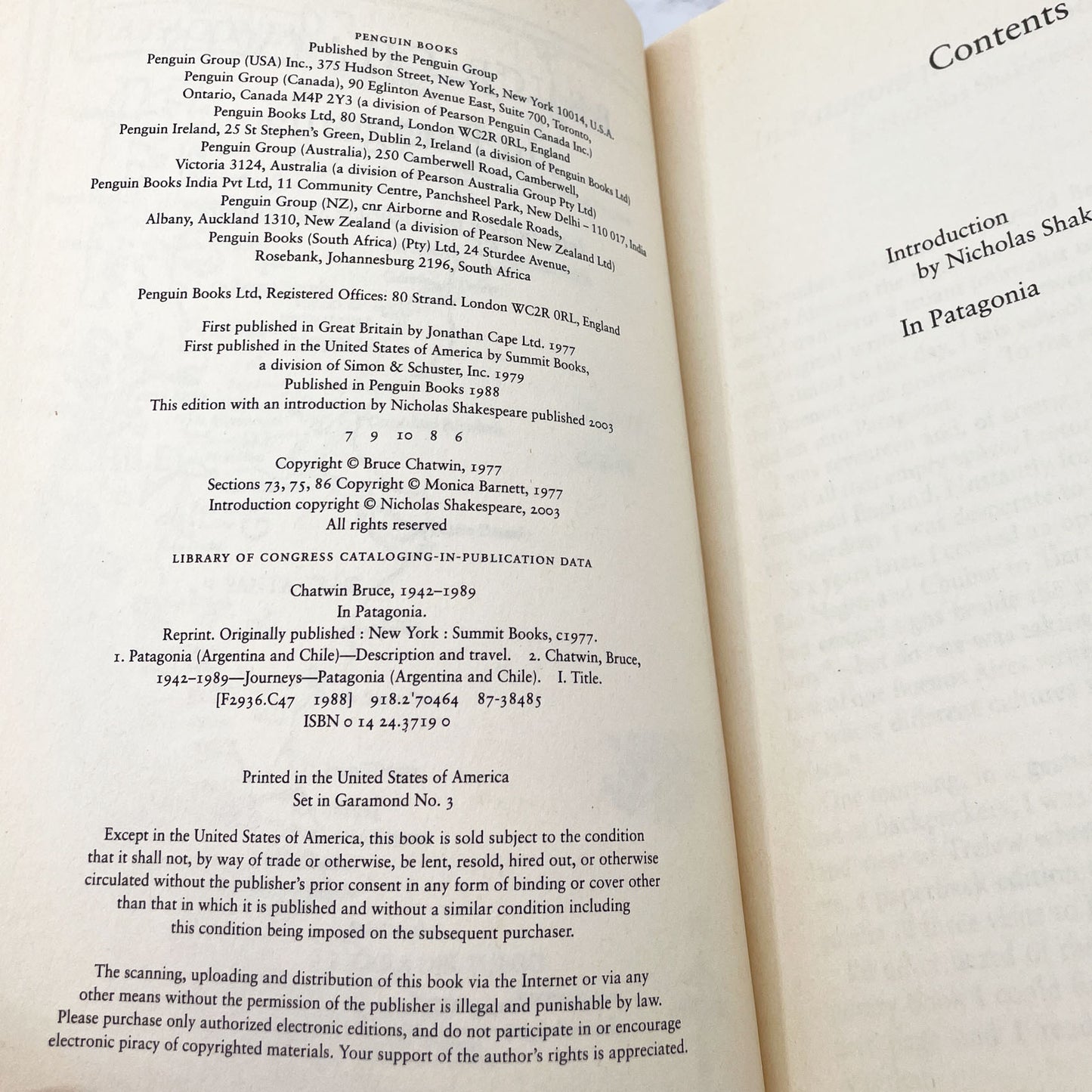 In Patagonia by Bruce Chatwin [TRADE PAPERBACK] 2003 • Penguin Classics