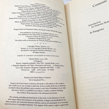 In Patagonia by Bruce Chatwin [TRADE PAPERBACK] 2003 • Penguin Classics