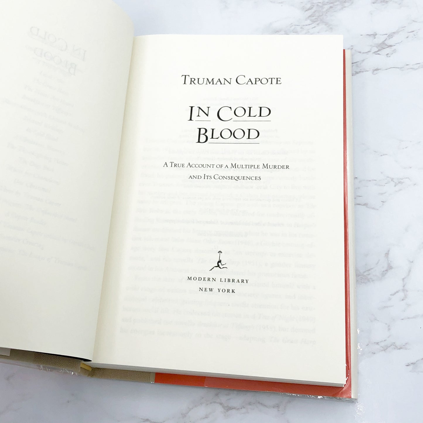 In Cold Blood by Truman Capote [HARDCOVER RE-ISSUE] 2013 • The Modern Library