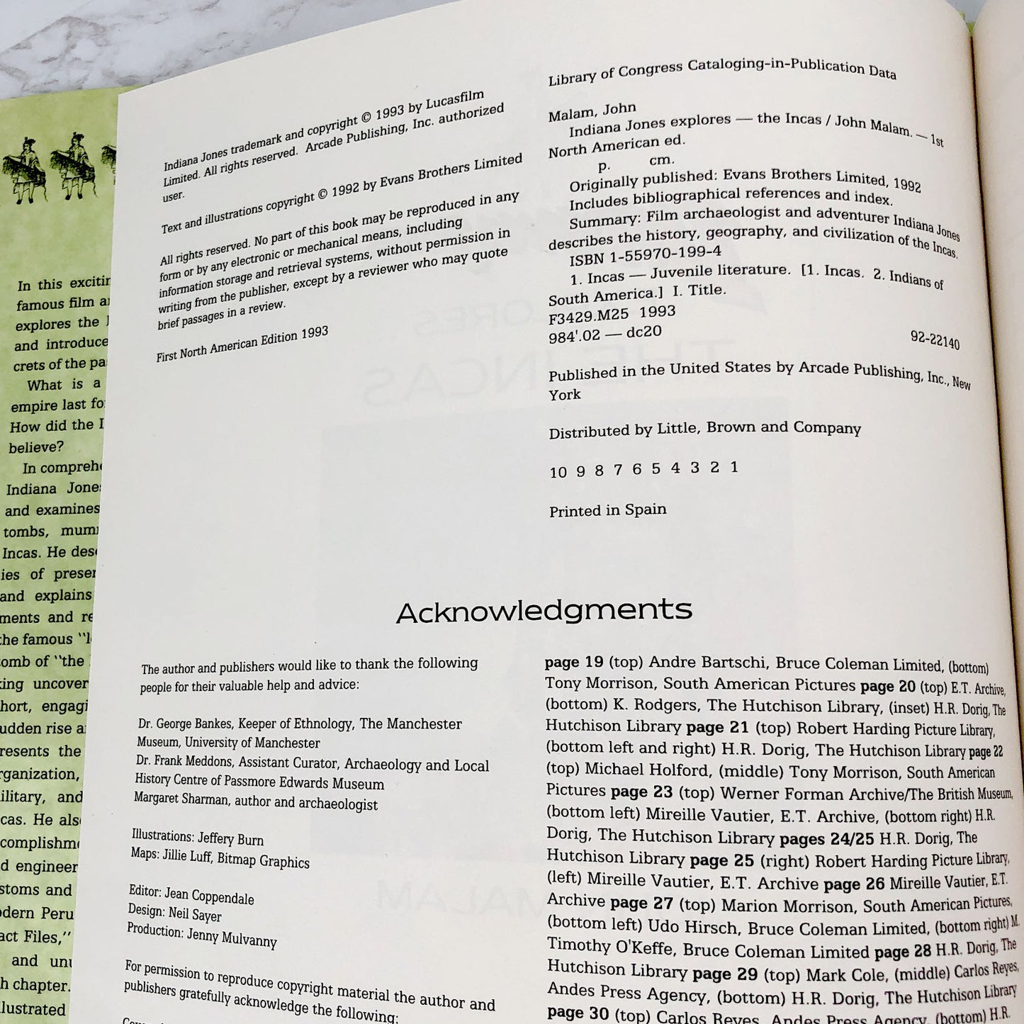 Indiana Jones Explores... The Incas by John Malam [FIRST EDITION] 1993 • Arcade