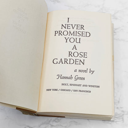 I Never Promised You a Rose Garden by Hannah Green [FIRST BOOK CLUB EDITION] 1964 • HRW