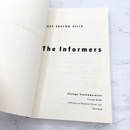 The Informers by Bret Easton Ellis [FIRST PAPERBACK EDITION] 1995 • Vintage Contemporaries