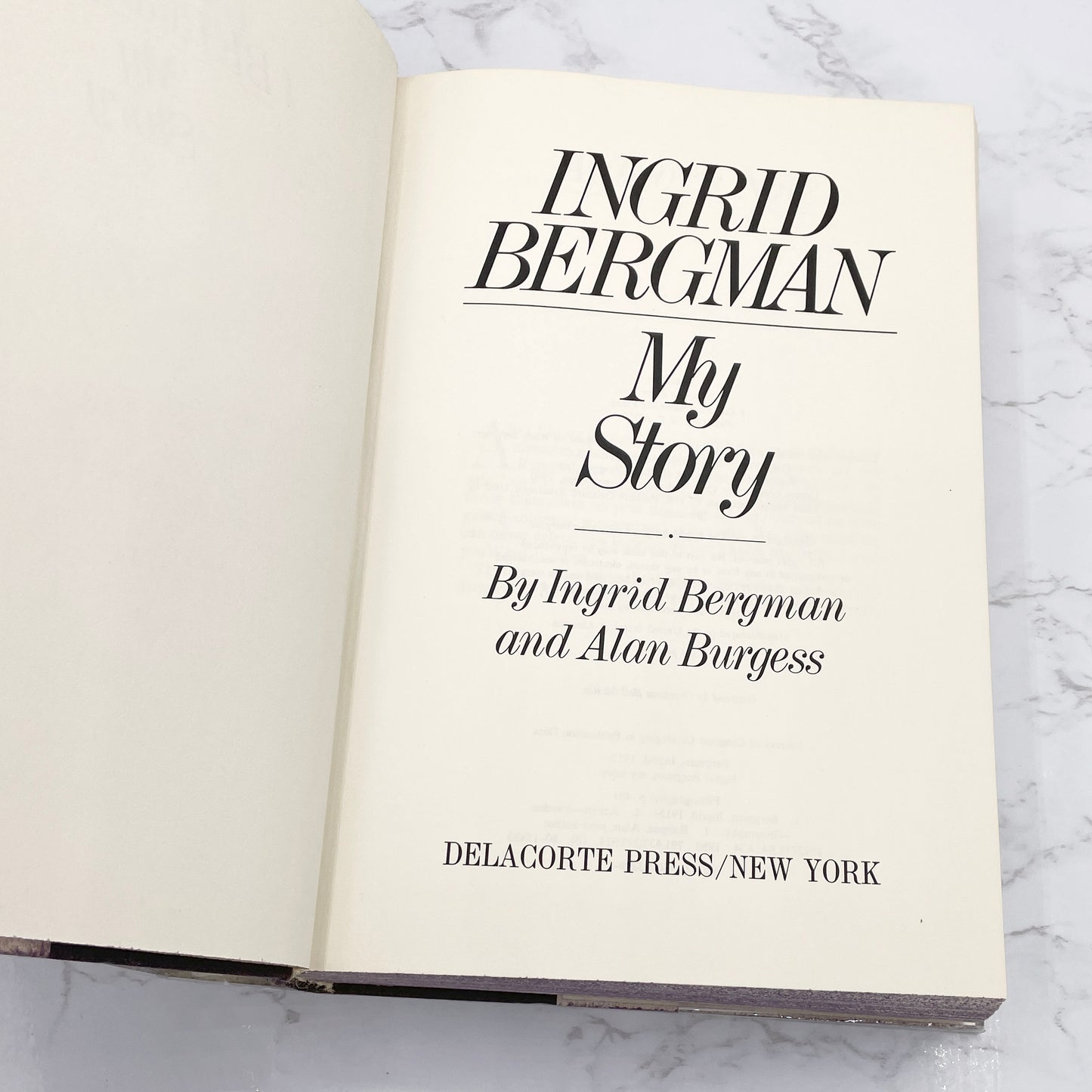 My Story by Ingrid Bergman [FIRST EDITION • FIRST PRINTING] 1980 • Delacorte