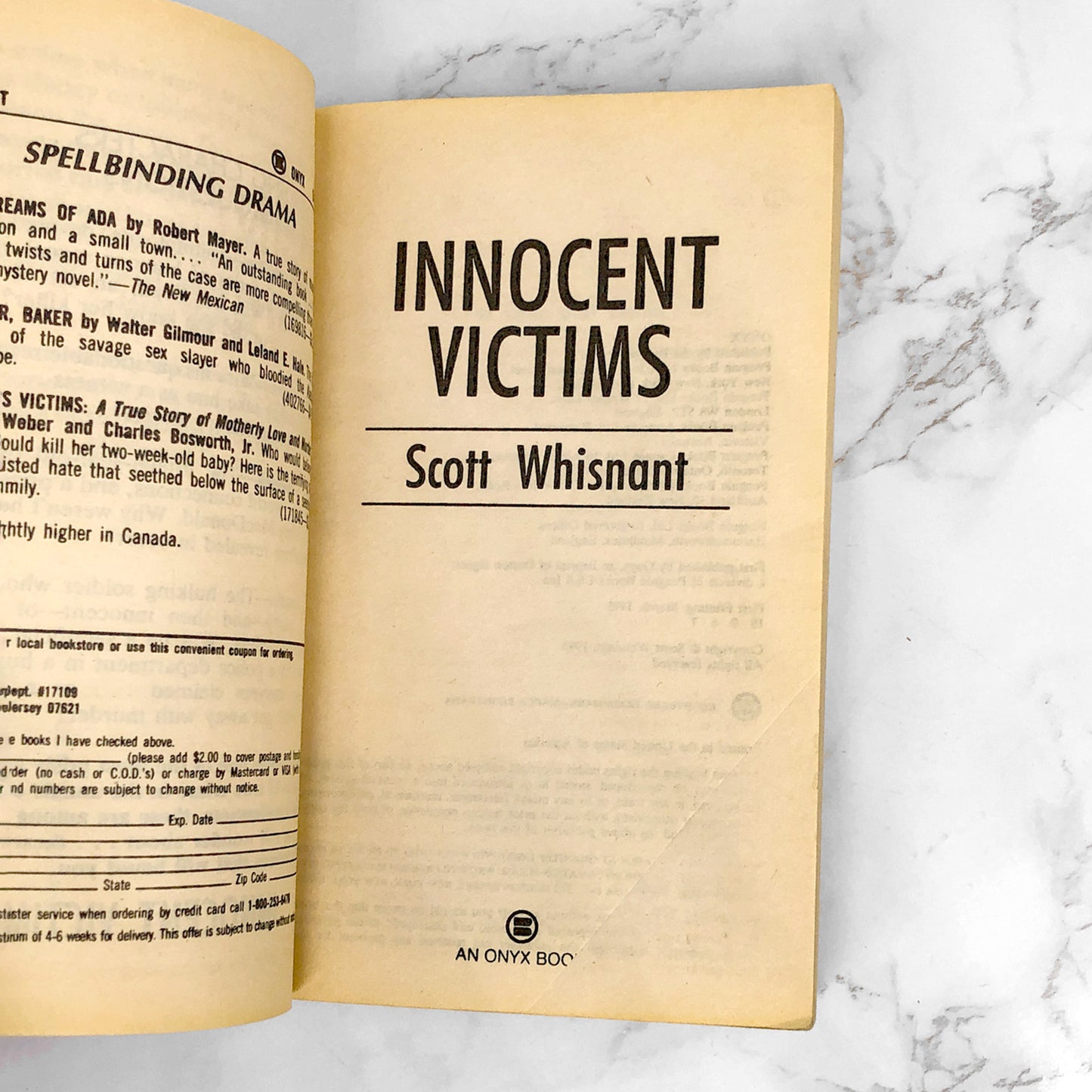 Innocent Victims by Scott Whisnant [1993 PAPERBACK] • Onyx True Crime