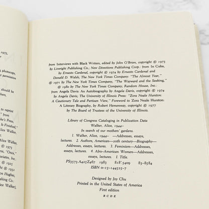 In Search of Our Mothers' Gardens by Alice Walker [FIRST EDITION] 1983 • HBJ