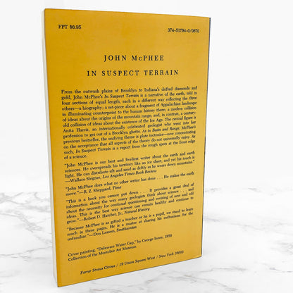 In Suspect Terrain by John McPhee [FIRST PAPERBACK PRINTING] 1983 • Farrar Straus Giroux