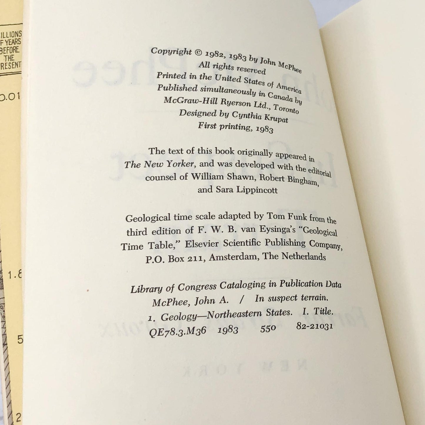 In Suspect Terrain by John McPhee [FIRST PAPERBACK PRINTING] 1983 • Farrar Straus Giroux