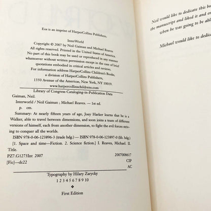 InterWorld by Neil Gaiman & Michael Reaves [FIRST EDITION • FIRST PRINTING] 2007 • Harper Collins