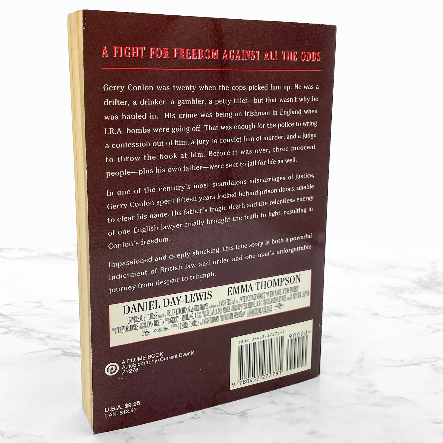 In the Name of the Father: The Story of the Guildford Four by Gerry Conlon [TRADE PAPERBACK] 1993 • Movie Tie-In • Plume