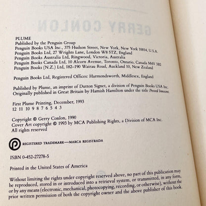 In the Name of the Father: The Story of the Guildford Four by Gerry Conlon [TRADE PAPERBACK] 1993 • Movie Tie-In • Plume