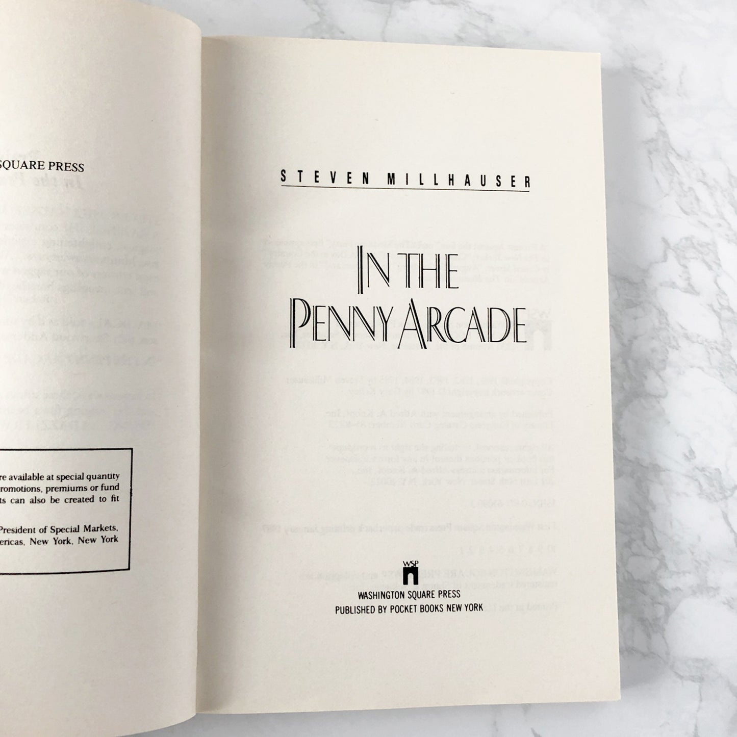 In the Penny Arcade by Steven Millhauser [FIRST PAPERBACK PRINTING] 1987 • Washington Sq.
