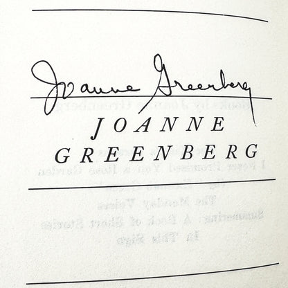 In This Sign by Joanne Greenberg SIGNED! [FIRST EDITION • FIRST PRINTING] 1970 • Holt Rinehart & Winston
