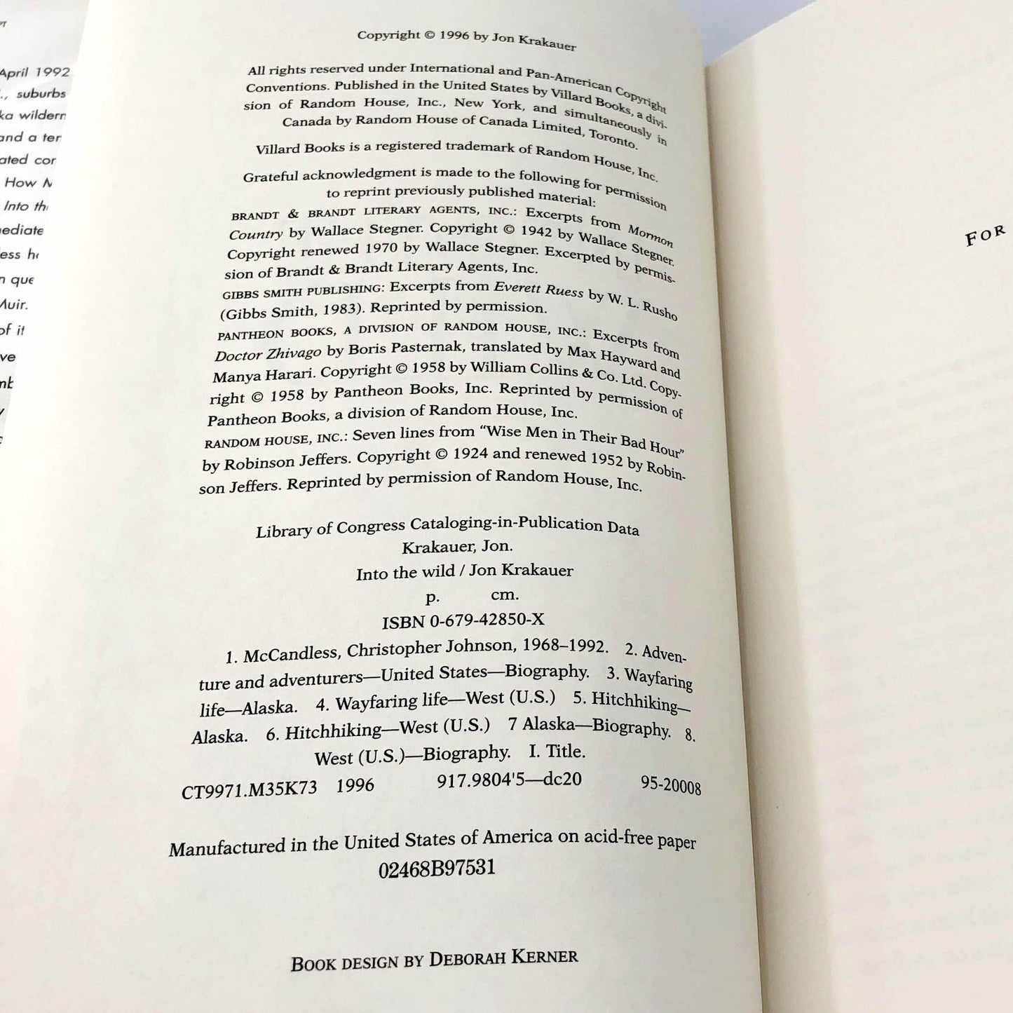 Into the Wild by Jon Krakauer [FIRST EDITION] 1996 • Villard