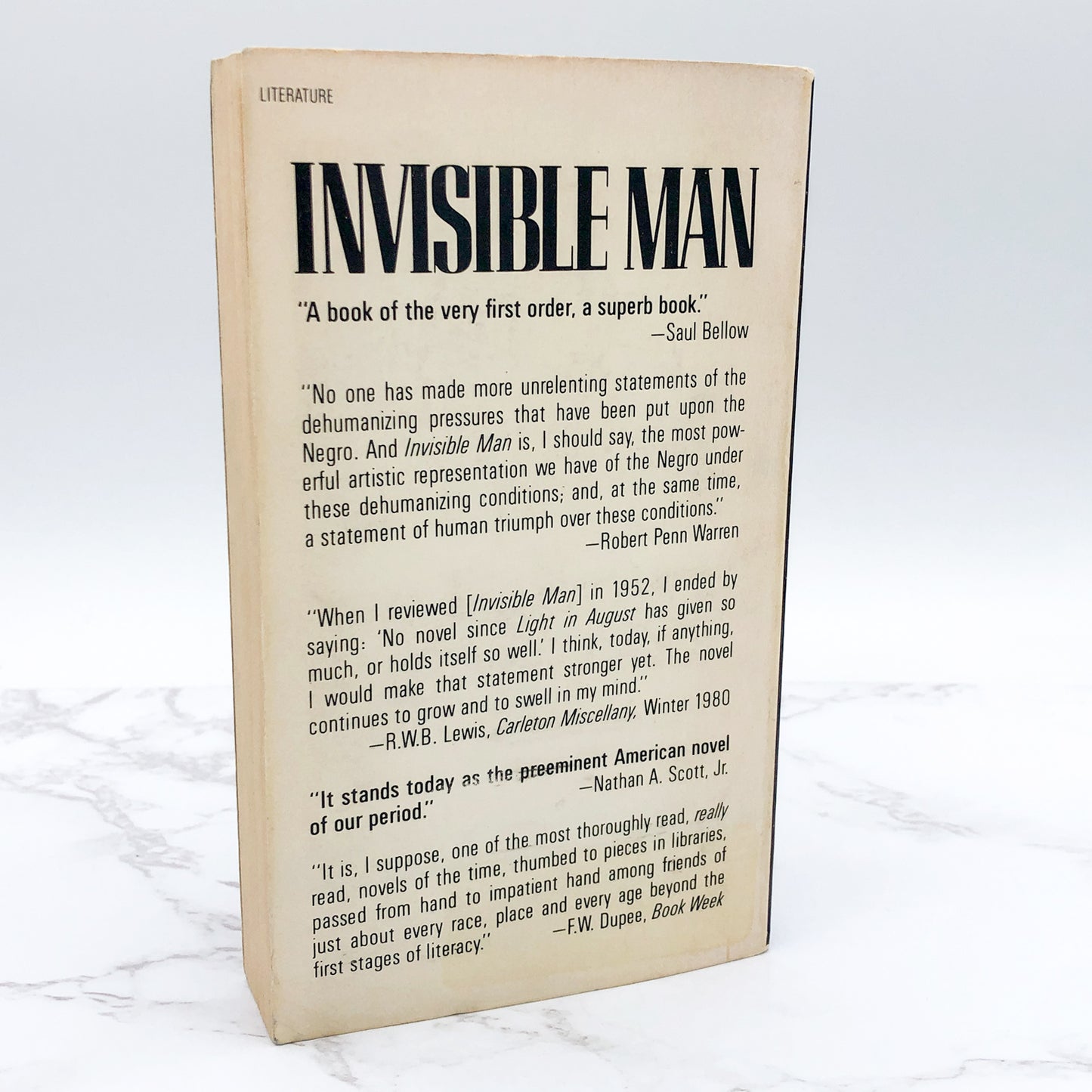 Invisible Man by Ralph Ellison [30th ANNIVERSARY PAPERBACK] 1982 • Vintage Books