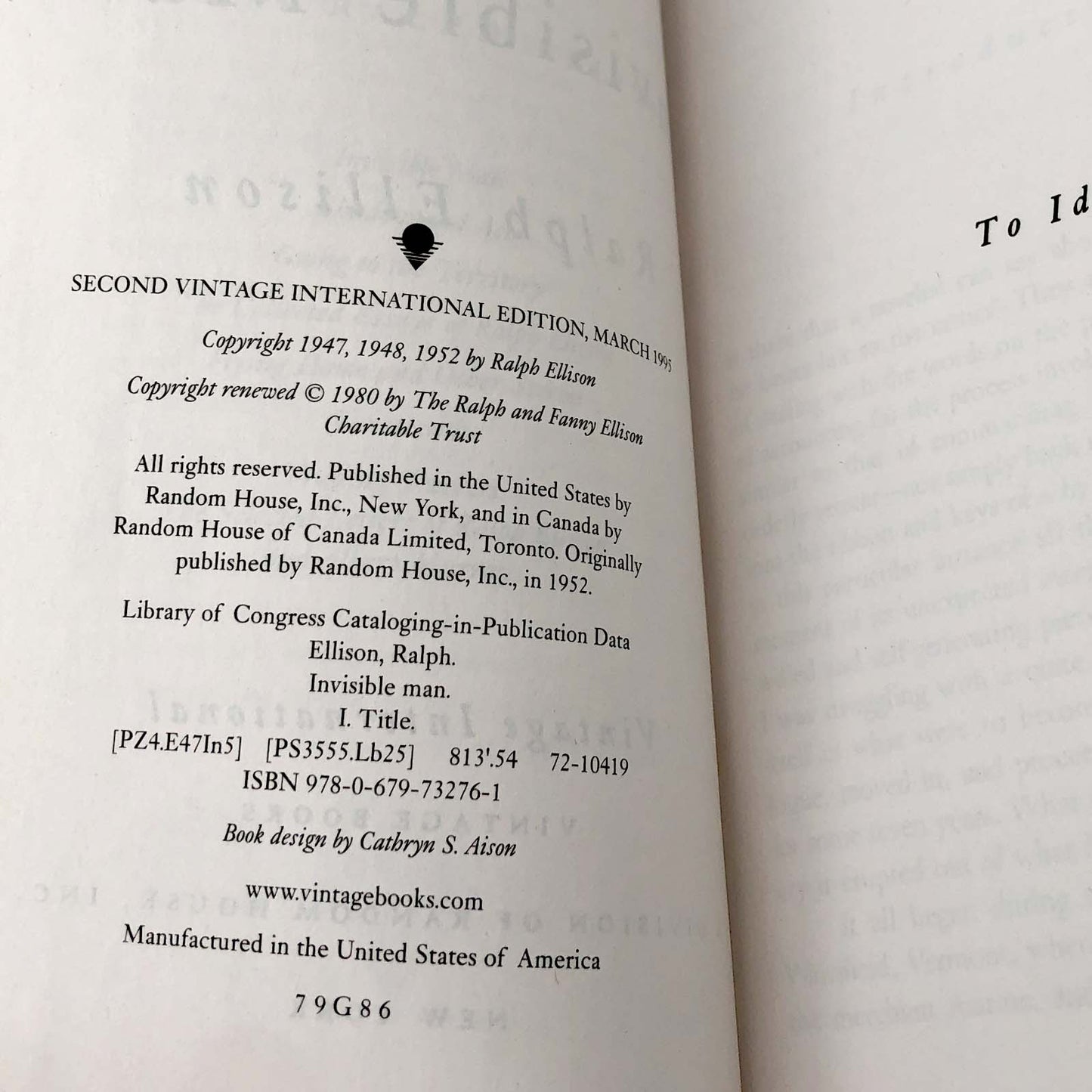 Invisible Man by Ralph Ellison [TRADE PAPERBACK] 2012 • Vintage International