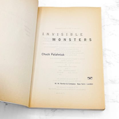 Invisible Monsters by Chuck Palahniuk [FIRST EDITION] 1999 • W.W. Norton & Co.