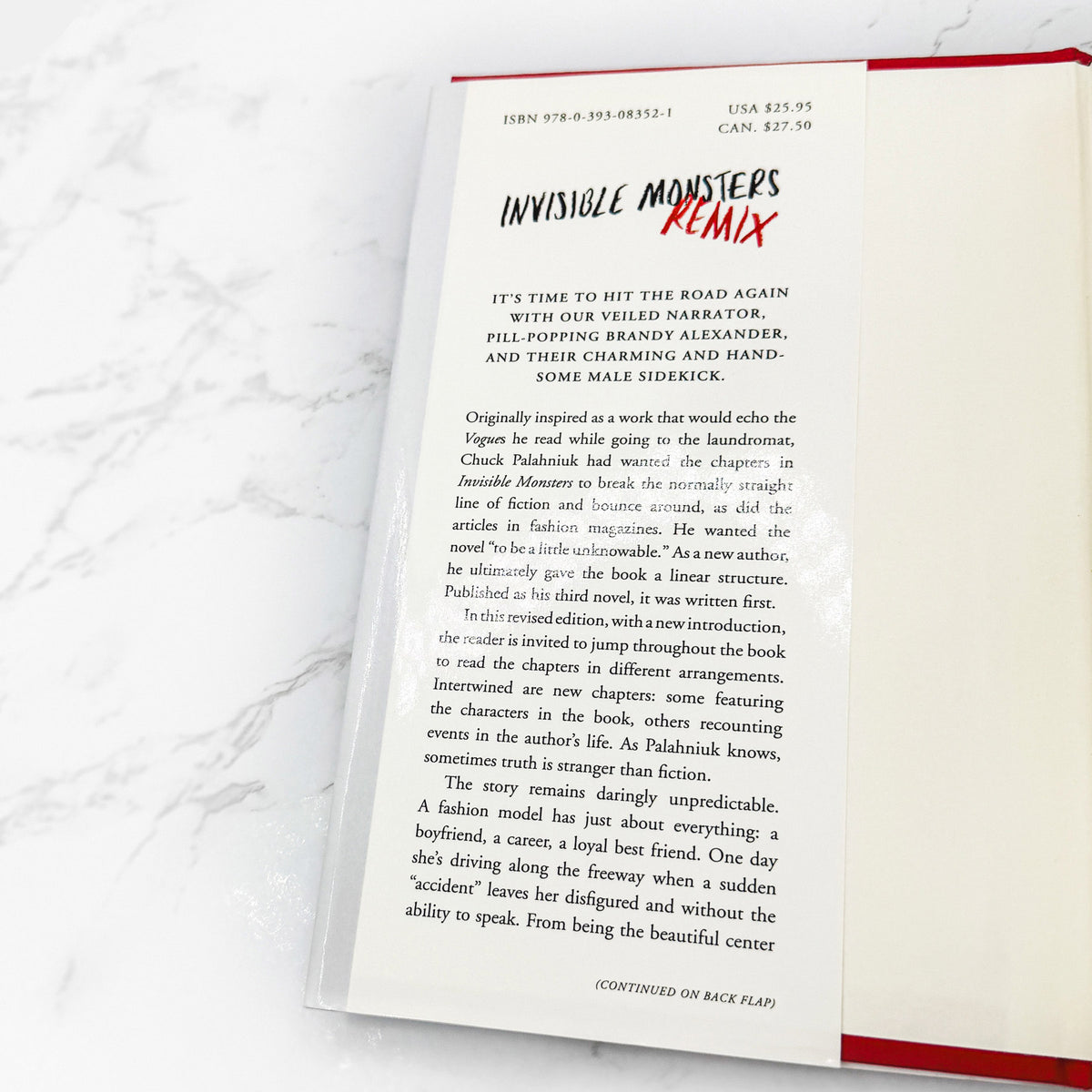Invisible Monsters Remix by Chuck Palahniuk [FIRST EDITION • FIRST PRINTING] 2012 • W.W. Norton & Co.