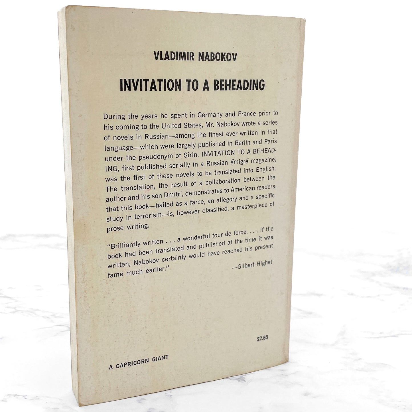 Invitation to a Beheading by Vladimir Nabokov [FIRST PAPERBACK EDITION] 1965 • Capricorn Books