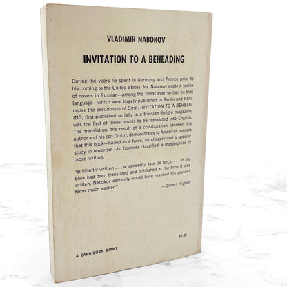 Invitation to a Beheading by Vladimir Nabokov [FIRST PAPERBACK EDITION] 1965 • Capricorn Books