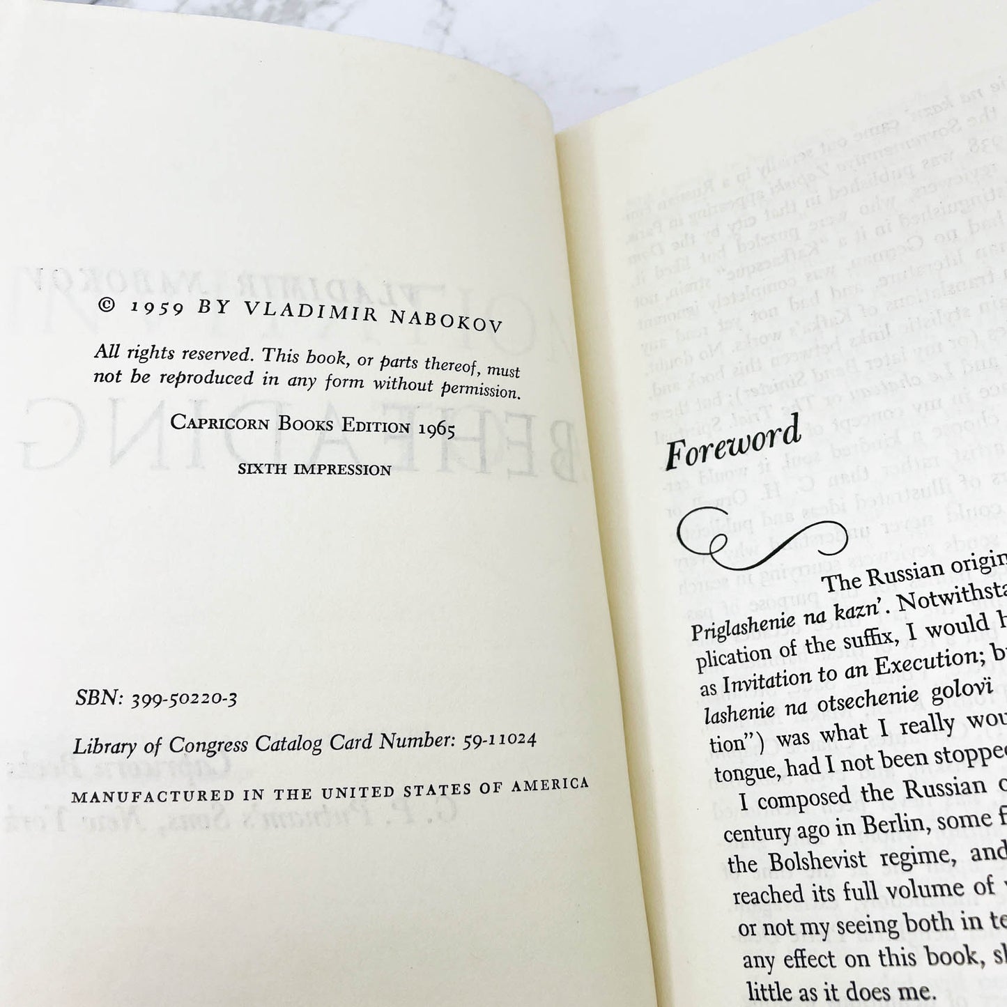 Invitation to a Beheading by Vladimir Nabokov [FIRST PAPERBACK EDITION] 1965 • Capricorn Books