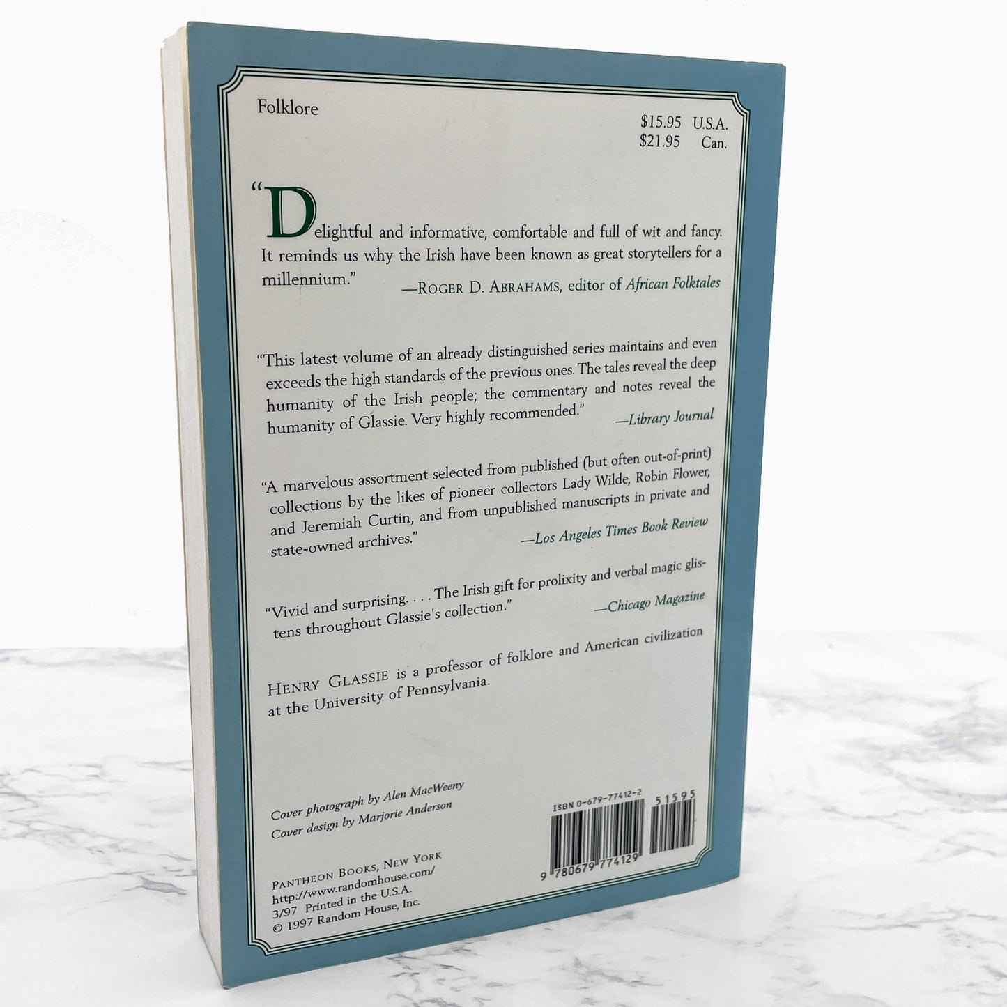 Irish Folktales edited by Henry Glassie [TRADE PAPERBACK RE-ISSUE] 1997 • Pantheon Folklore