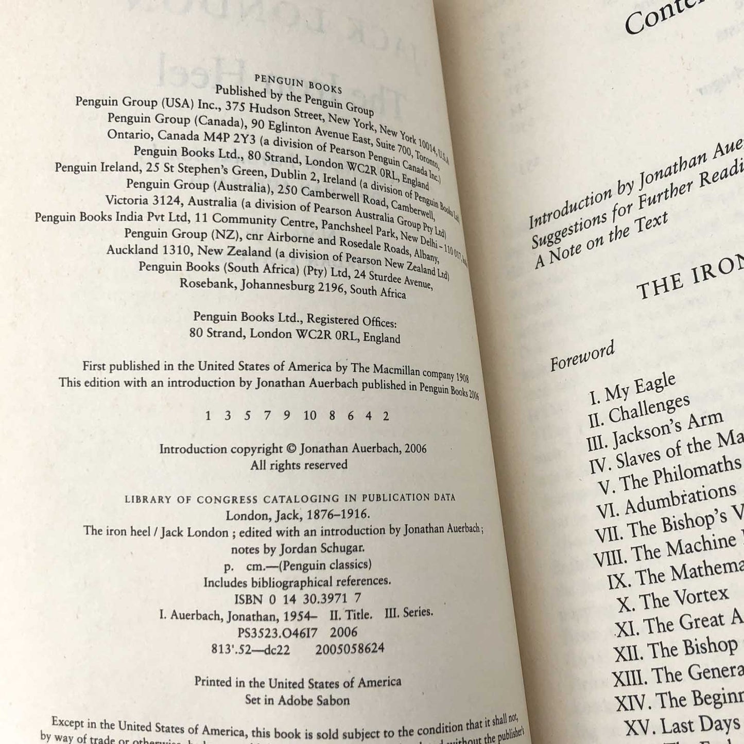The Iron Heel by Jack London [TRADE PAPERBACK] 2006 • Penguin Classics