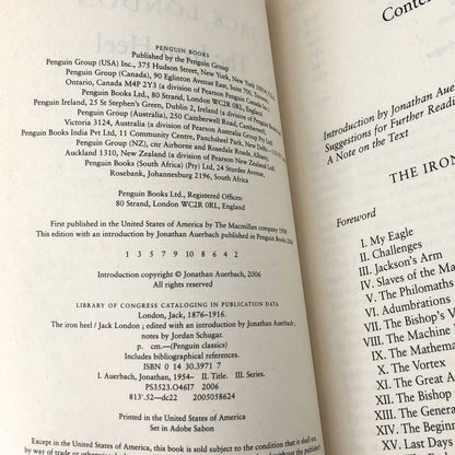The Iron Heel by Jack London [TRADE PAPERBACK] 2006 • Penguin Classics
