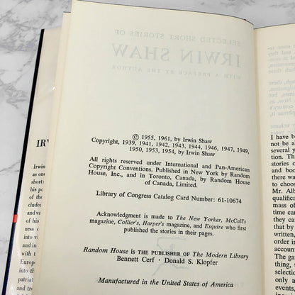 Selected Short Stories of Irwin Shaw [FIRST EDITION] 1961 • The Modern Library
