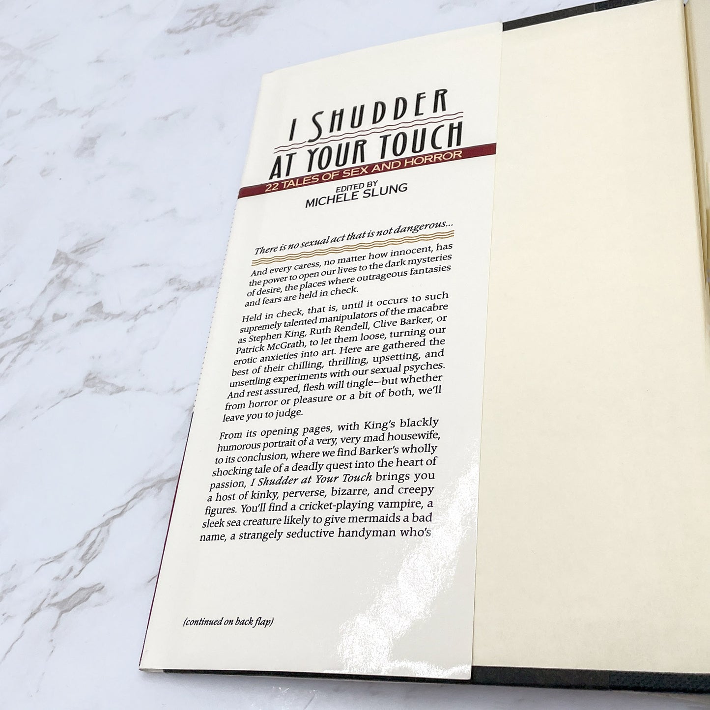 I Shudder at Your Touch: 22 Tales of Sex & Horror edited by Michele Slung [1991 HARDCOVER] BCE • ROC