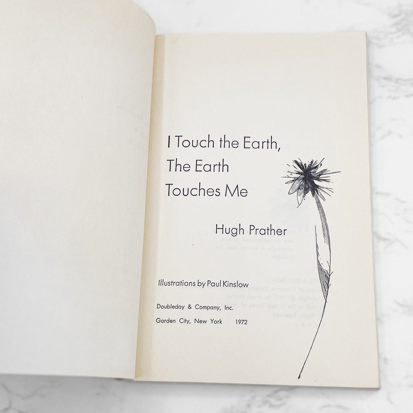 I Touch the Earth, the Earth Touches Me by Hugh Prather [FIRST EDITION] 1972 • Doubleday