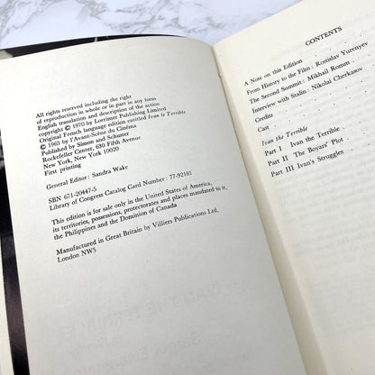 Ivan The Terrible by Sergei Eisenstein [U.S. FIRST EDITION • FIRST PRINTING] 1970 • Classic Film Scripts