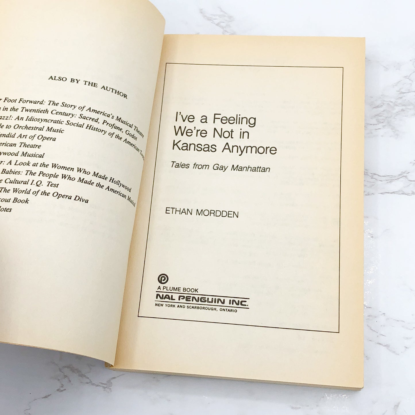 I've a Feeling We're Not in Kansas Anymore by Ethan Mordden [FIRST PAPERBACK EDITION] 1987 • Plume