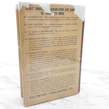 I Was Hitler's Doctor: His Intimate Life by Dr. Kurt Krueger [U.S. FIRST EDITION] 1943 • Biltmore