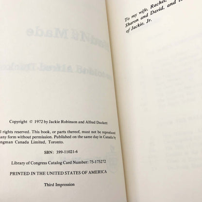 I Never Had It Made by Jackie Robinson [FIRST EDITION] 1972 • G.P Putnam's Sons