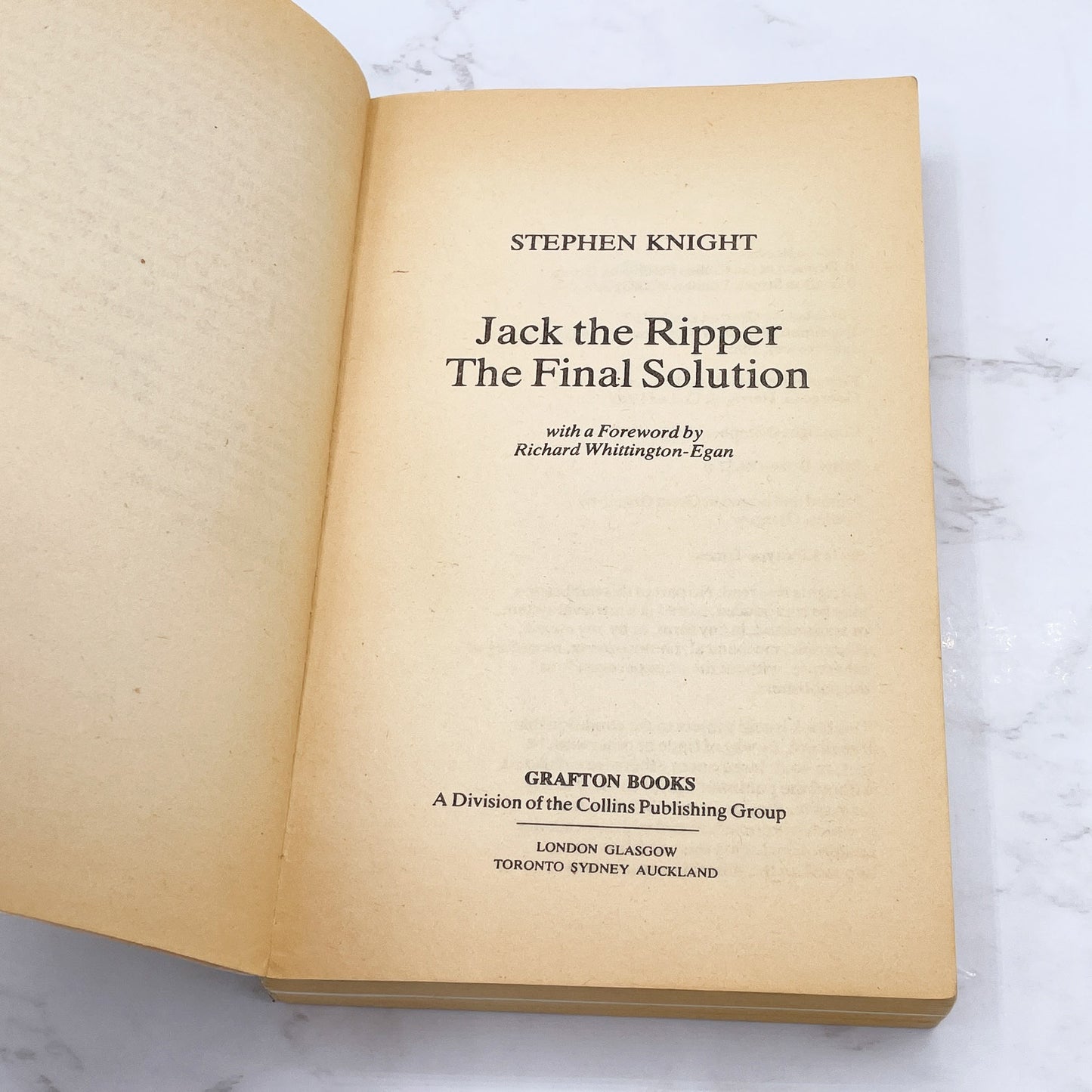 Jack the Ripper: the Final Solution by Stephen Knight [U.K. PAPERBACK] 1985 • Grafton Books