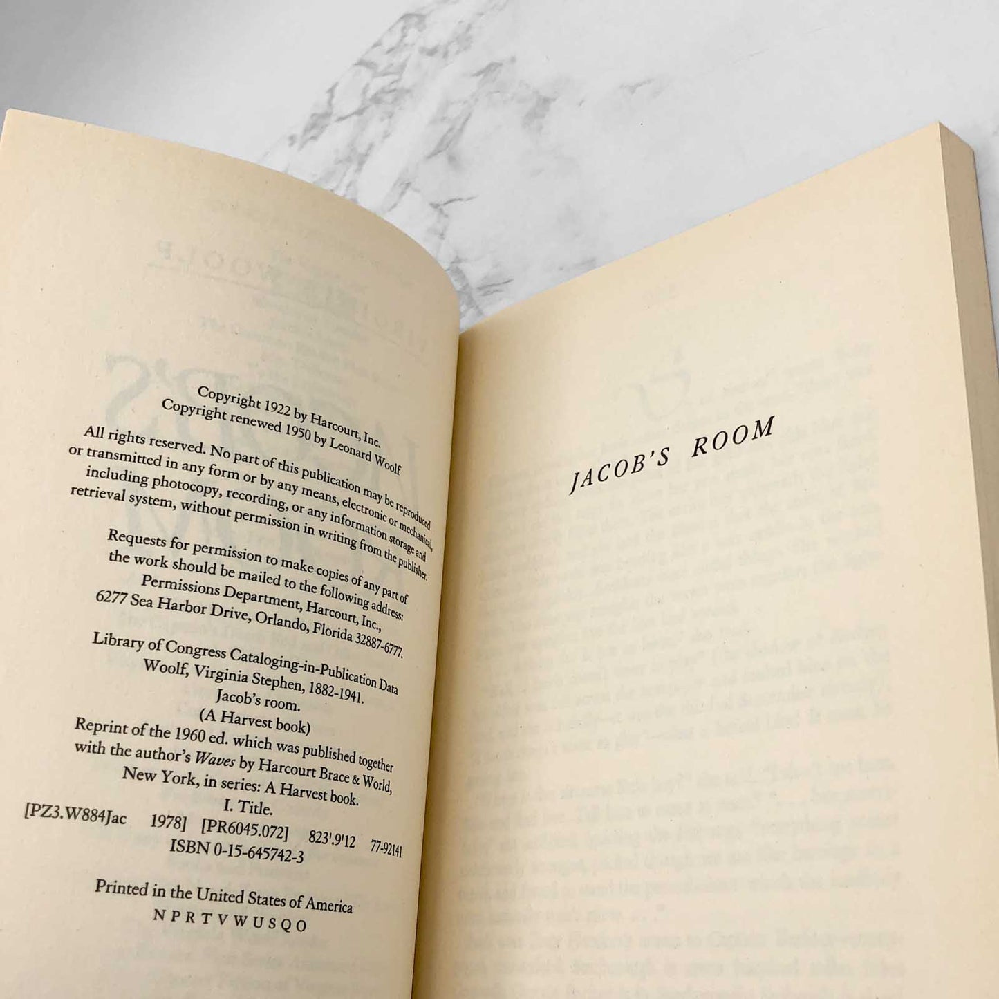 Jacob's Room by Virginia Woolf [TRADE PAPERBACK] 1995 • Harcourt