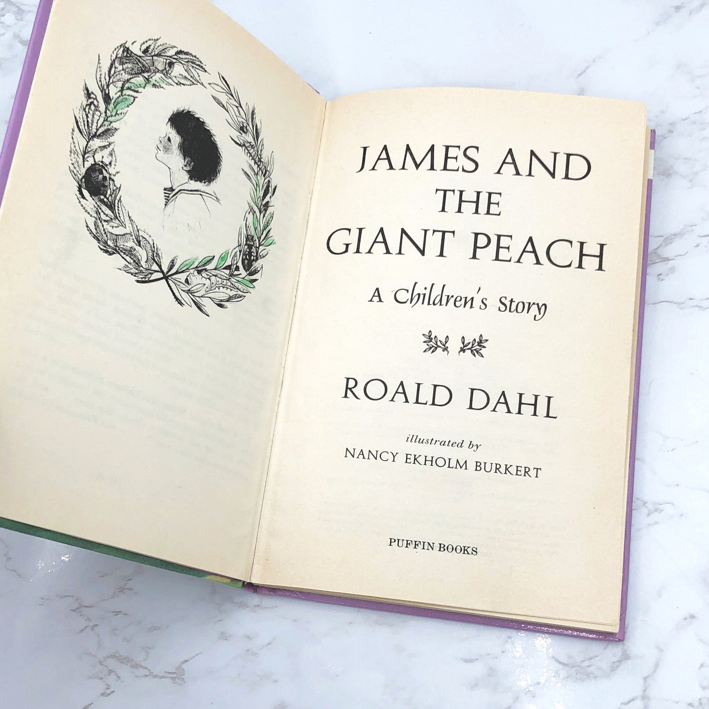 James and the Giant Peach by Roald Dahl [PERMA-BOUND HARDCOVER] 1988 • Puffin