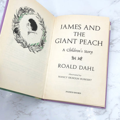 James and the Giant Peach by Roald Dahl [PERMA-BOUND HARDCOVER] 1988 • Puffin