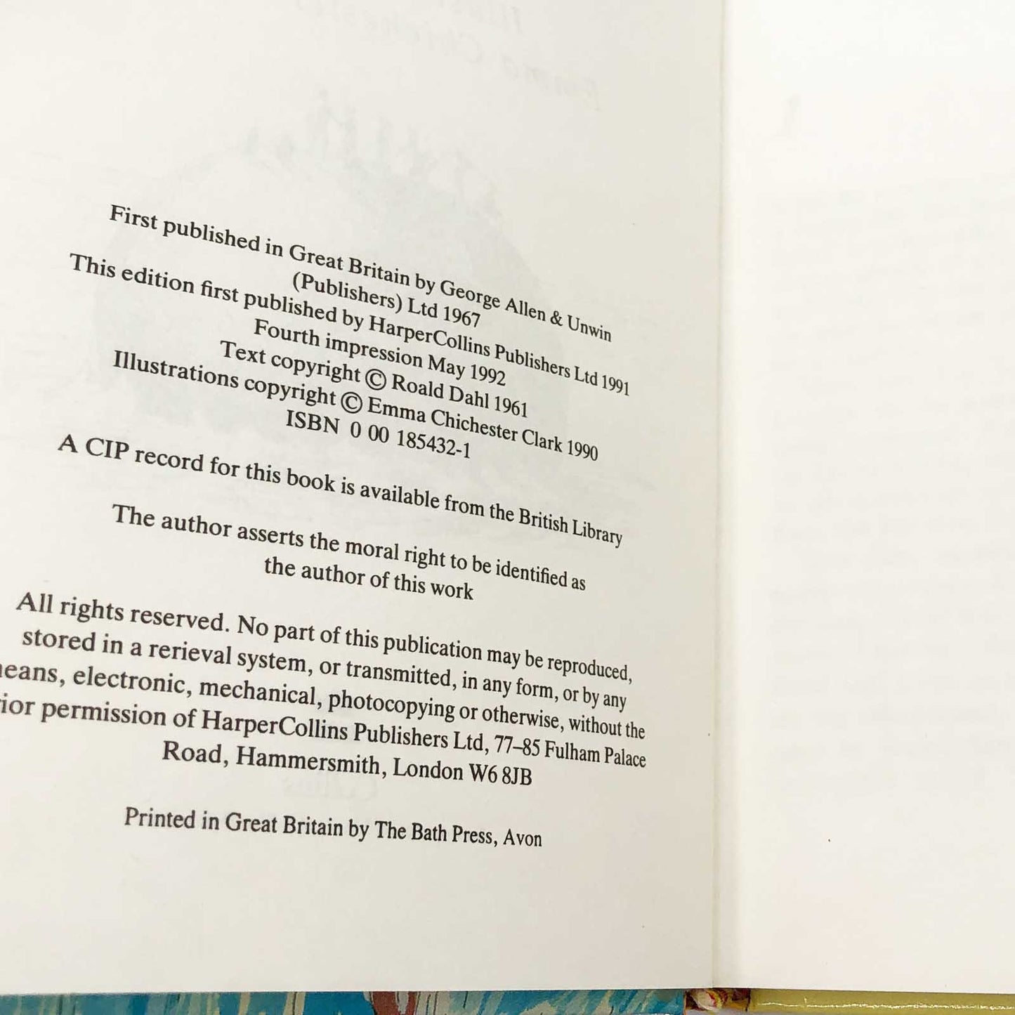 James and the Giant Peach by Roald Dahl [U.K. HARDCOVER] 1991 • Collins • Illustrated by Emma Chichester Clark