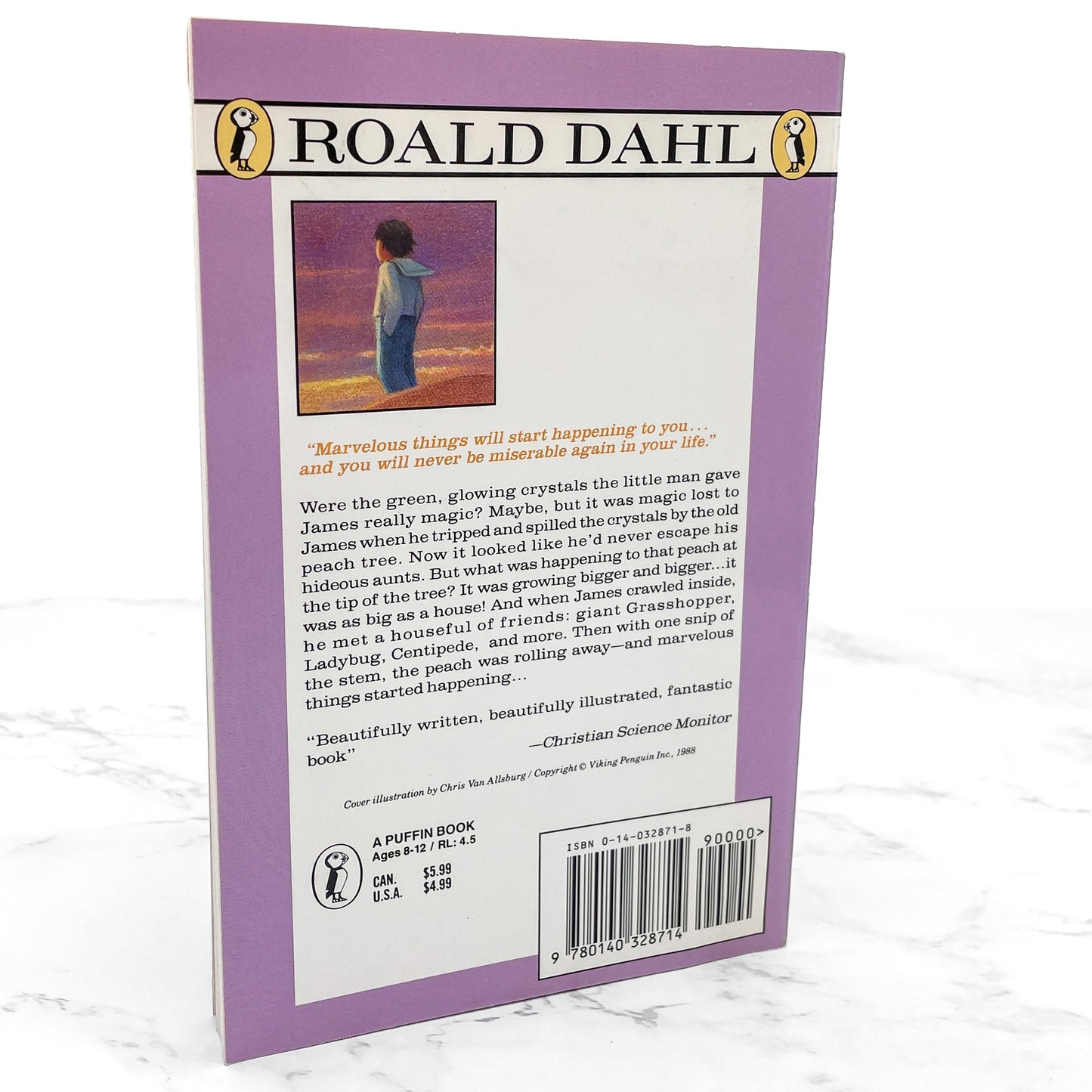 James and the Giant Peach by Roald Dahl [TRADE PAPERBACK] 1988 • Puffin Books • Mint!