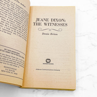 Jeane Dixon: The Witnesses by Denis Brian [FIRST PAPERBACK PRINTING] 1977 • Warner