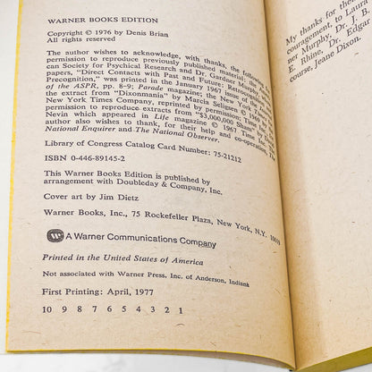 Jeane Dixon: The Witnesses by Denis Brian [FIRST PAPERBACK PRINTING] 1977 • Warner